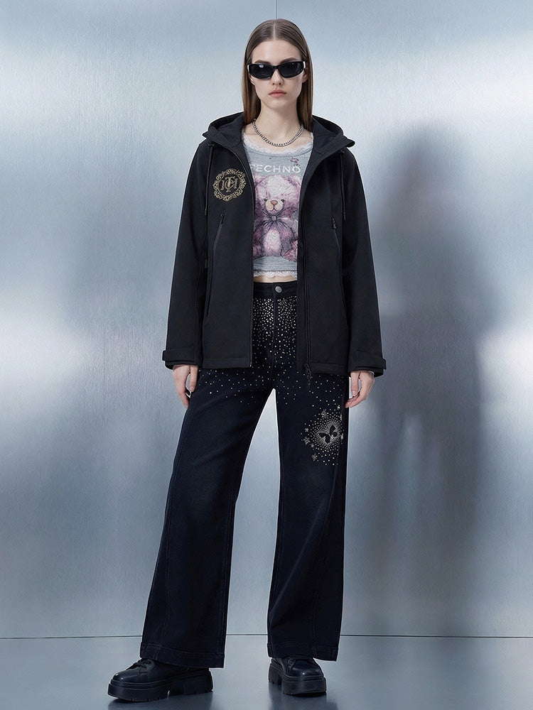 TCH Rhinestone Wings Windbreaker Hooded Jacket-3