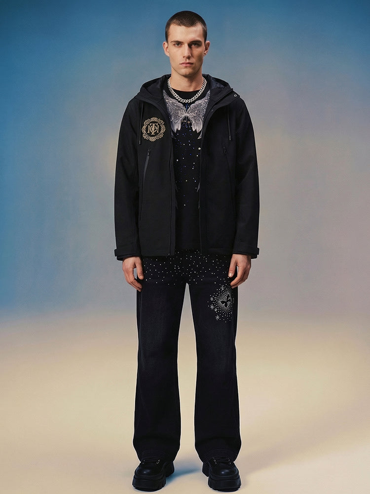 TCH Rhinestone Wings Windbreaker Hooded Jacket-4