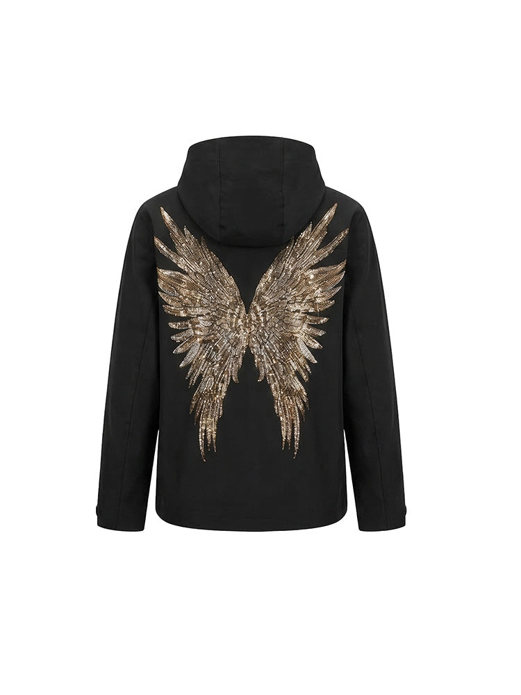 TCH Rhinestone Wings Windbreaker Hooded Jacket-6