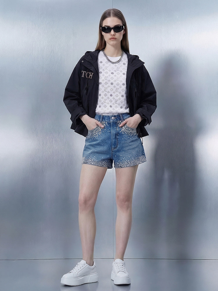 TCH Rhinestone Wings Windbreaker Jacket-2