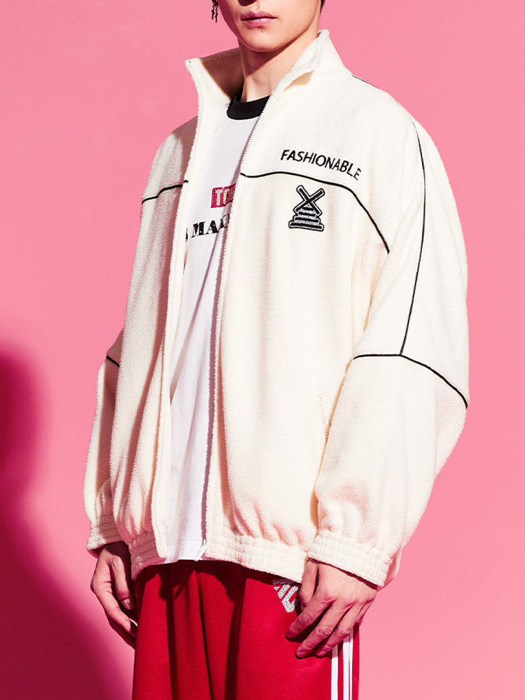 tch rhinestone zip sweatershirt jacket beige HighEnd Luxury Streetwear Brand Official Showcase