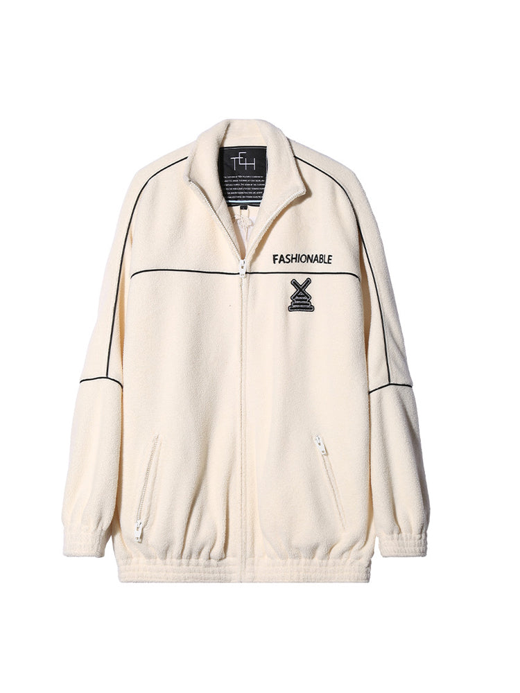 tch rhinestone zip sweatershirt jacket beige HighEnd Luxury Streetwear Brand Official Showcase