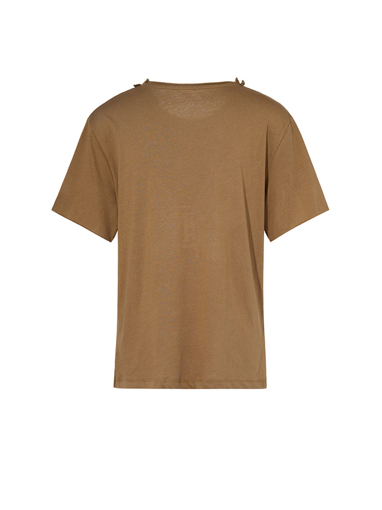 tch ruffled rhinestone graphic wings t-shirt brown HighEnd Luxury Streetwear Brand Official Showcase