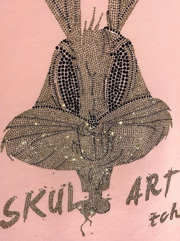 tch shiny rhinestone bunny summer t shirt dress pink HighEnd Luxury Streetwear Brand Official Showcase