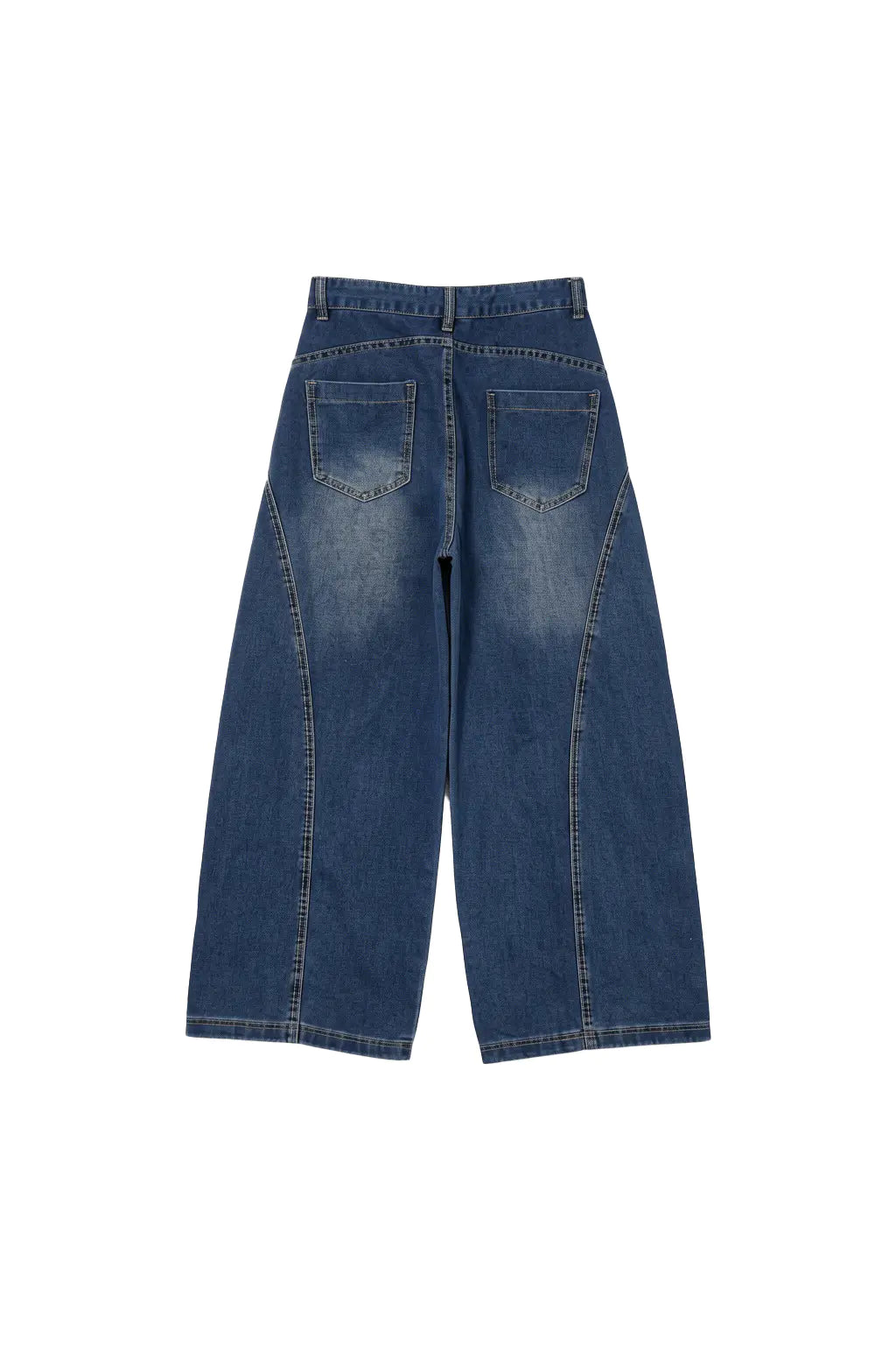 Blue jeans on a white background, TCH Shooting Star Rhinestone Wide-Leg Blue Jeans