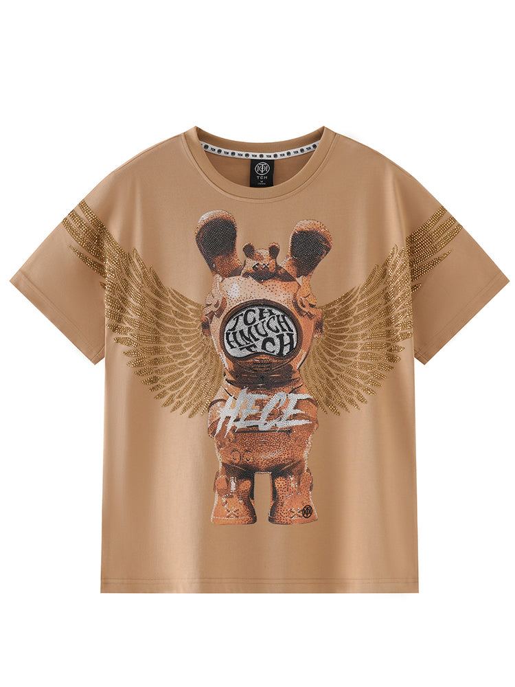 TCH Space Rabbit Round Neck Pullover Short Sleeve T-Shirt yellow HighEnd Luxury Streetwear Brand Official Showcase