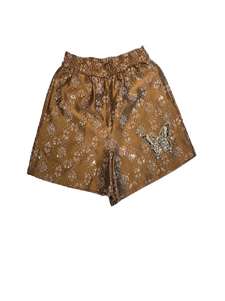 tch sparkle butterfly rhinestone premium hot pants brown HighEnd Luxury Streetwear Brand Official Showcase