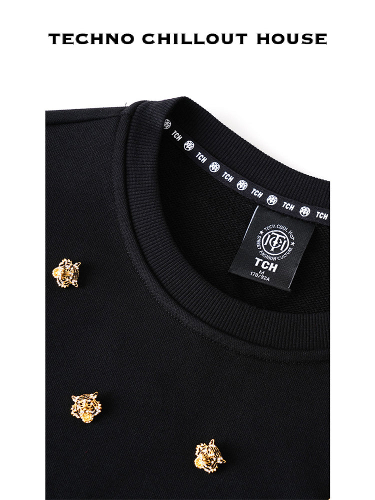 tch sparkle cotton sweatshirt with strass black HighEnd Luxury Streetwear Brand Official Showcase