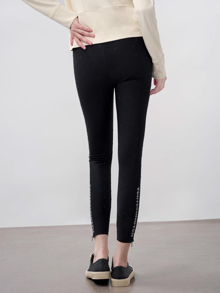 tch sparkling rhinestone graphic slim fit leggings black HighEnd Luxury Streetwear Brand Official Showcase