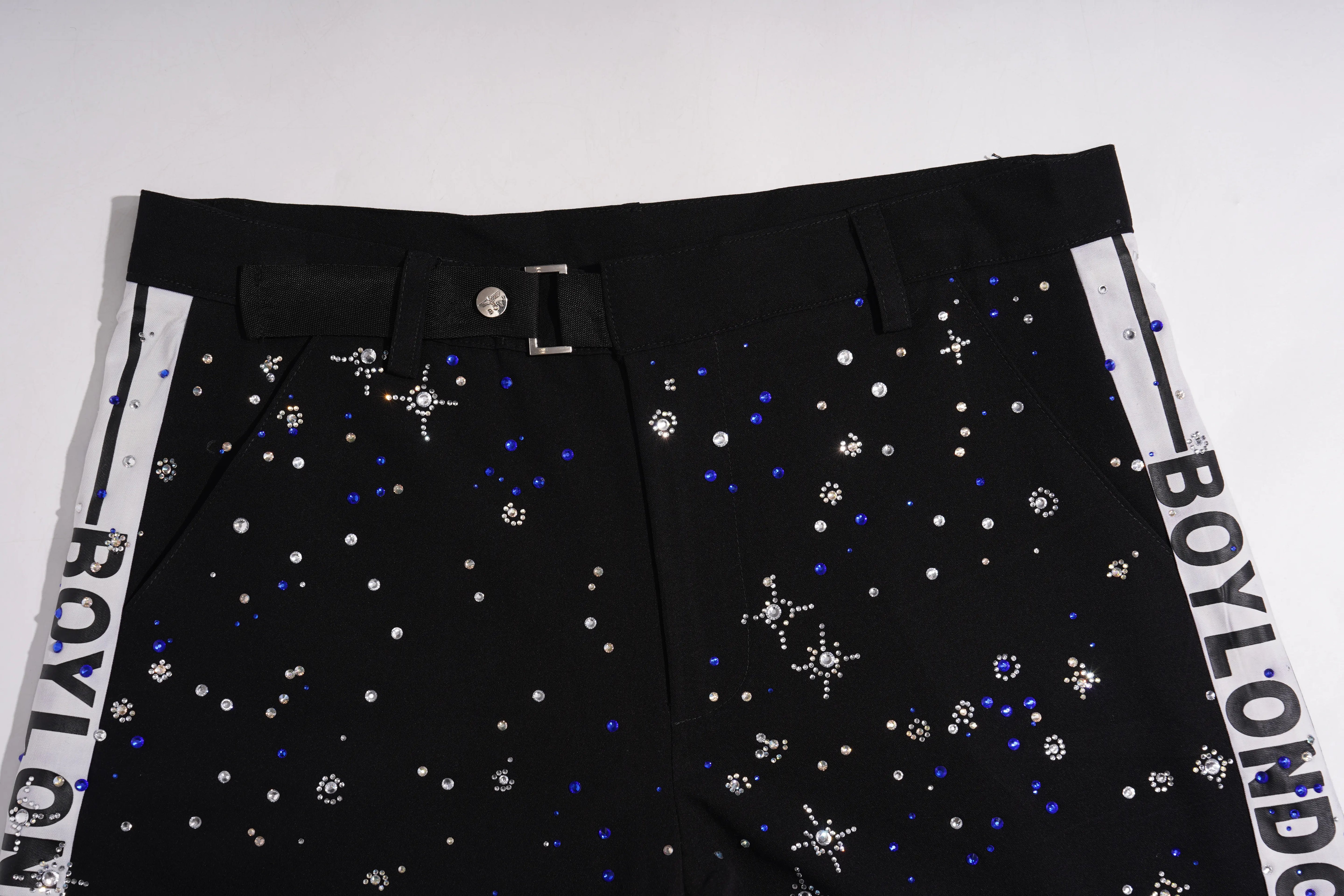 TCH Starry Rhinestone Shorts Black Streetwear Casual Bermuda Shorts Luxury Streetwear Brand Official Showcase