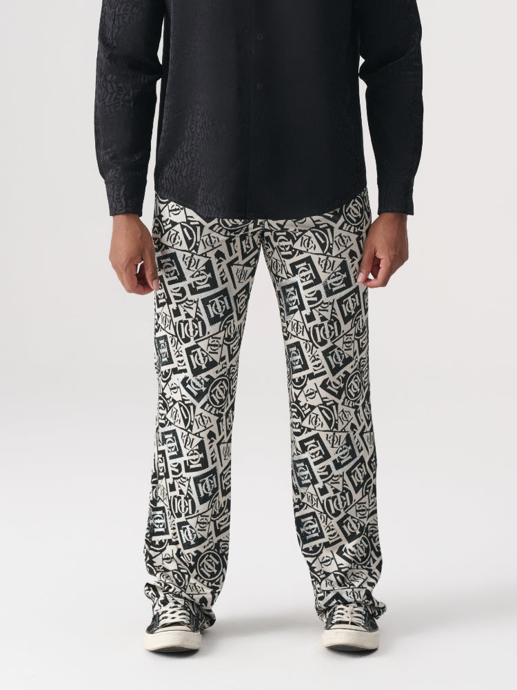 tch street style fun printed casual pants blackandwhite HighEnd Luxury Streetwear Brand Official Showcase