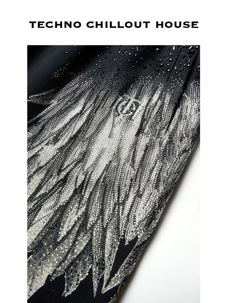 tch summer angel wings rhinestone trend shorts black HighEnd Luxury Streetwear Brand Official Showcase