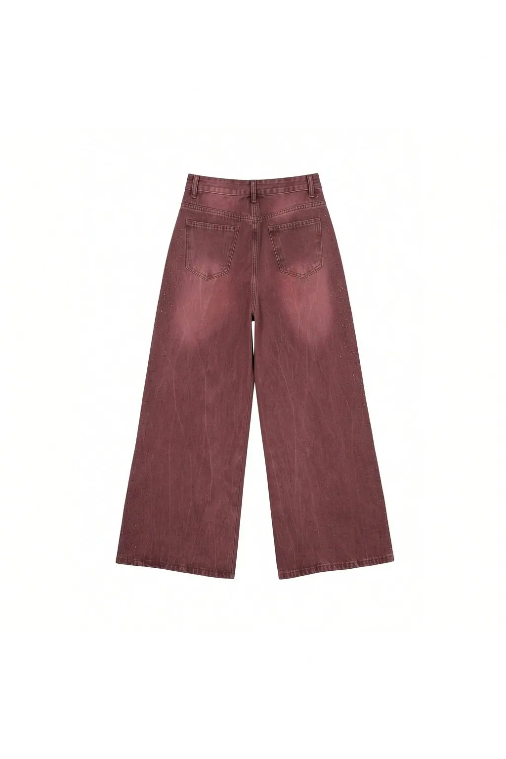 Maroon pants on a white background, TCH Techno Butterfly Rhinestone Burgundy Jeans
