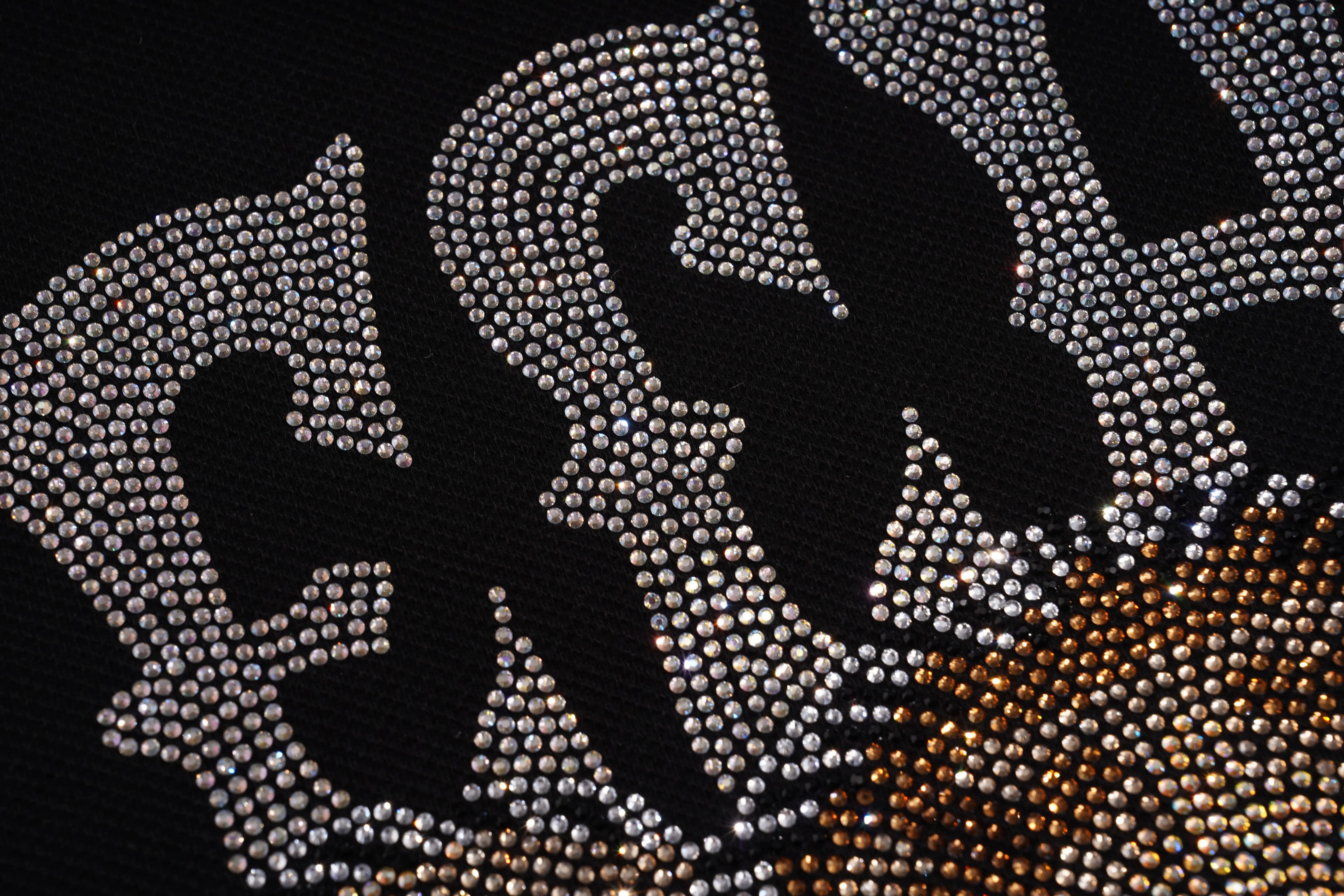 Decorative design with rhinestones on a black background, TCH Techno Teddy Rhinestone T-Shirt