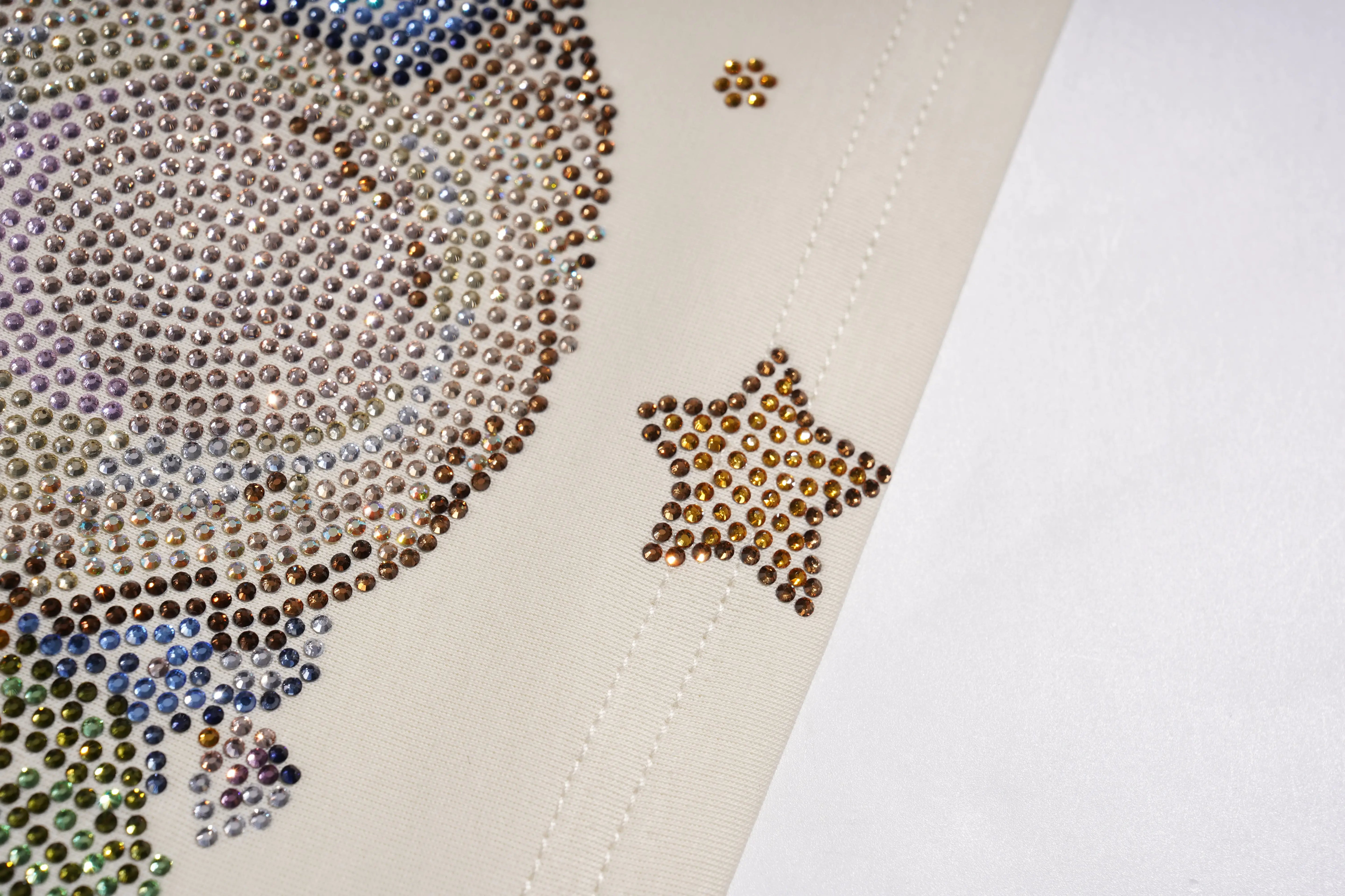 Close-up of a decorative item with rhinestones on a beige background, TCH Teddy Bear Garden Rhinestone Lounge Set