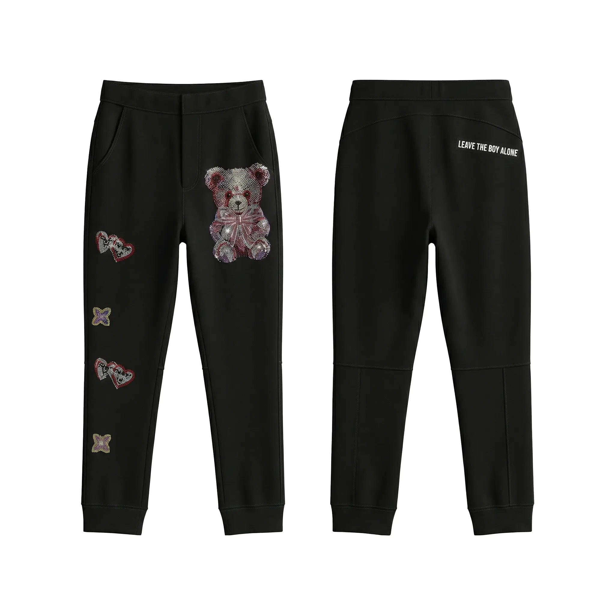 TCH Teddy Bear Rhinestone Black Jogger Pants Luxury Streetwear Brand Official Showcase