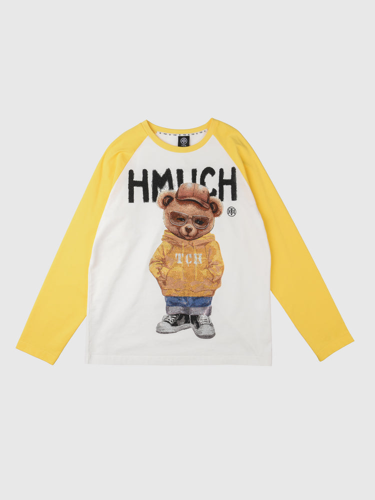 tch teddy bear rhinestone raglan blouse top white HighEnd Luxury Streetwear Brand Official Showcase