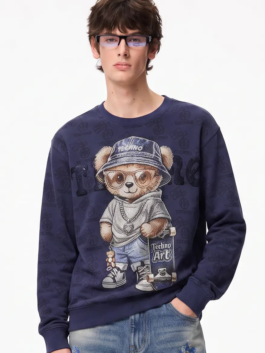 TCH Teddy Bear Skateboard Graphic Sweatshirt Luxury Streetwear Brand Official Showcase