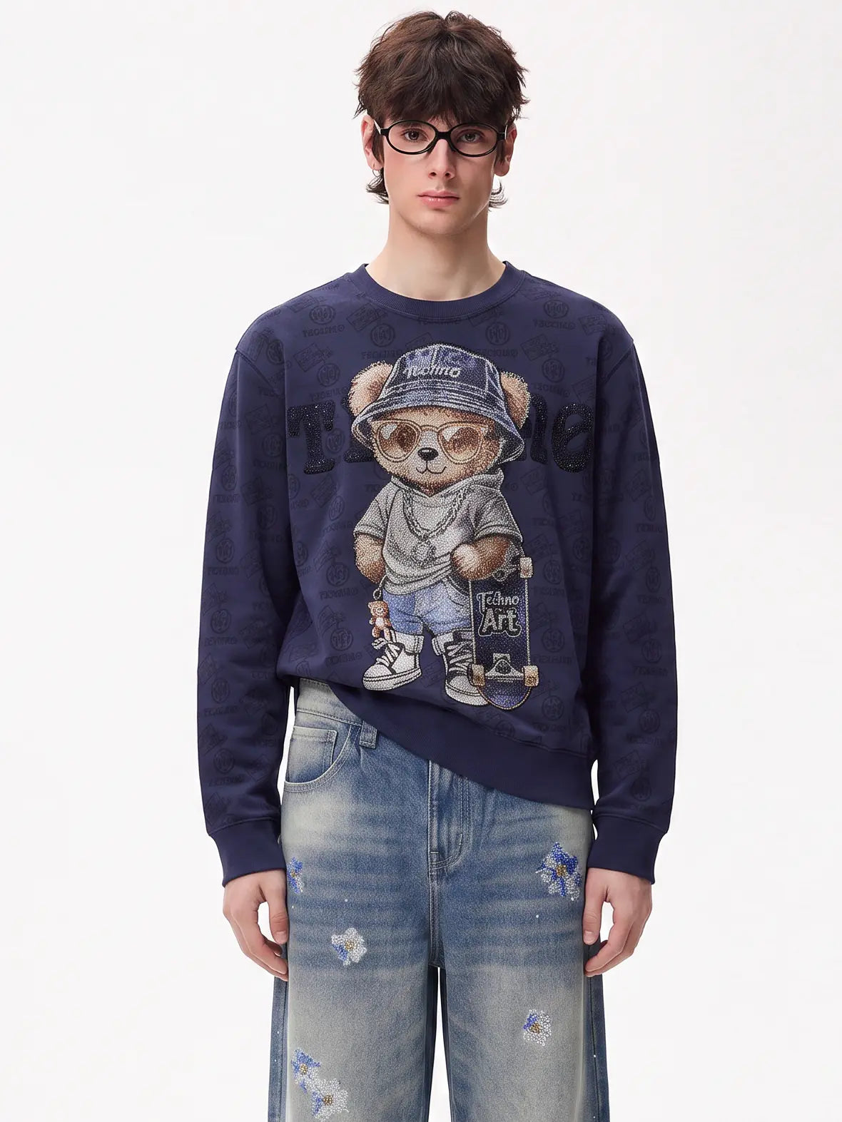 TCH Teddy Bear Skateboard Graphic Sweatshirt Luxury Streetwear Brand Official Showcase