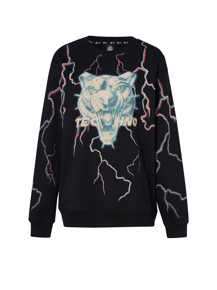 tch tiger cotton lightning causal sweatshirt black HighEnd Luxury Streetwear Brand Official Showcase