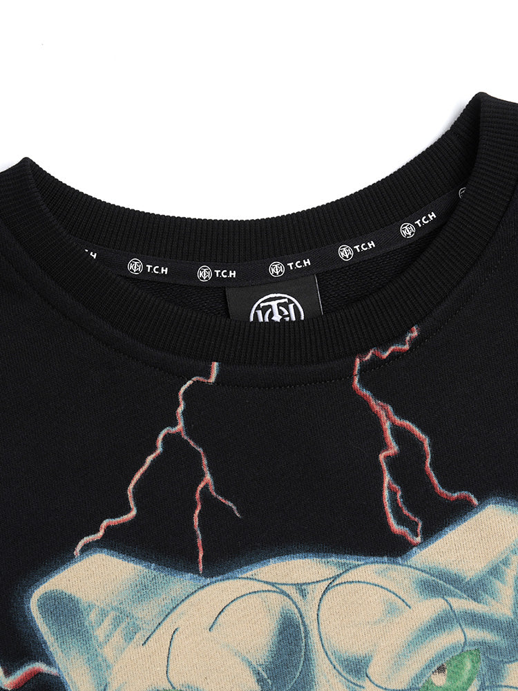 tch tiger cotton lightning causal sweatshirt black HighEnd Luxury Streetwear Brand Official Showcase