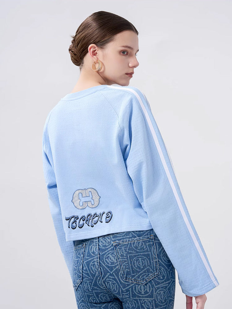 tch trendy rhinestone leopard cropped top lightblue HighEnd Luxury Streetwear Brand Official Showcase