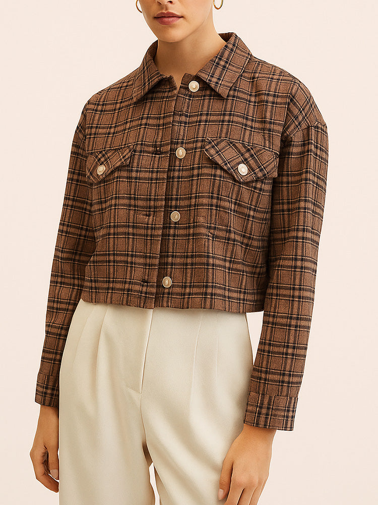 tch unisex button down plaid jacket coffee HighEnd Luxury Streetwear Brand Official Showcase