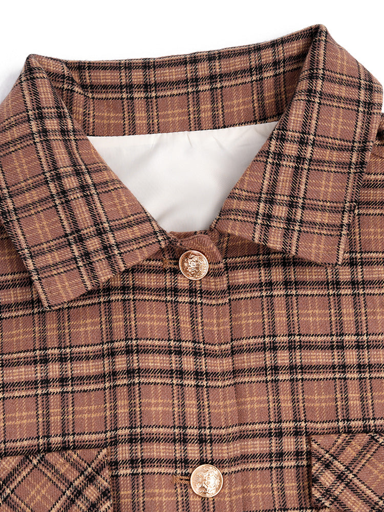 tch unisex button down plaid jacket coffee HighEnd Luxury Streetwear Brand Official Showcase