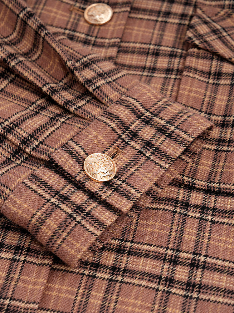 tch unisex button down plaid jacket coffee HighEnd Luxury Streetwear Brand Official Showcase