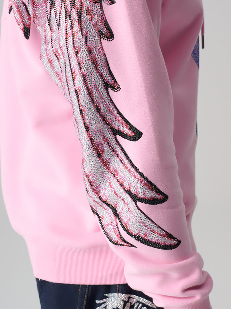 TCH Unisex Rhinestone Graphic Sweatshirt-Teddy Bear & Wings Pullover pink HighEnd Luxury Streetwear Brand Official Showcase