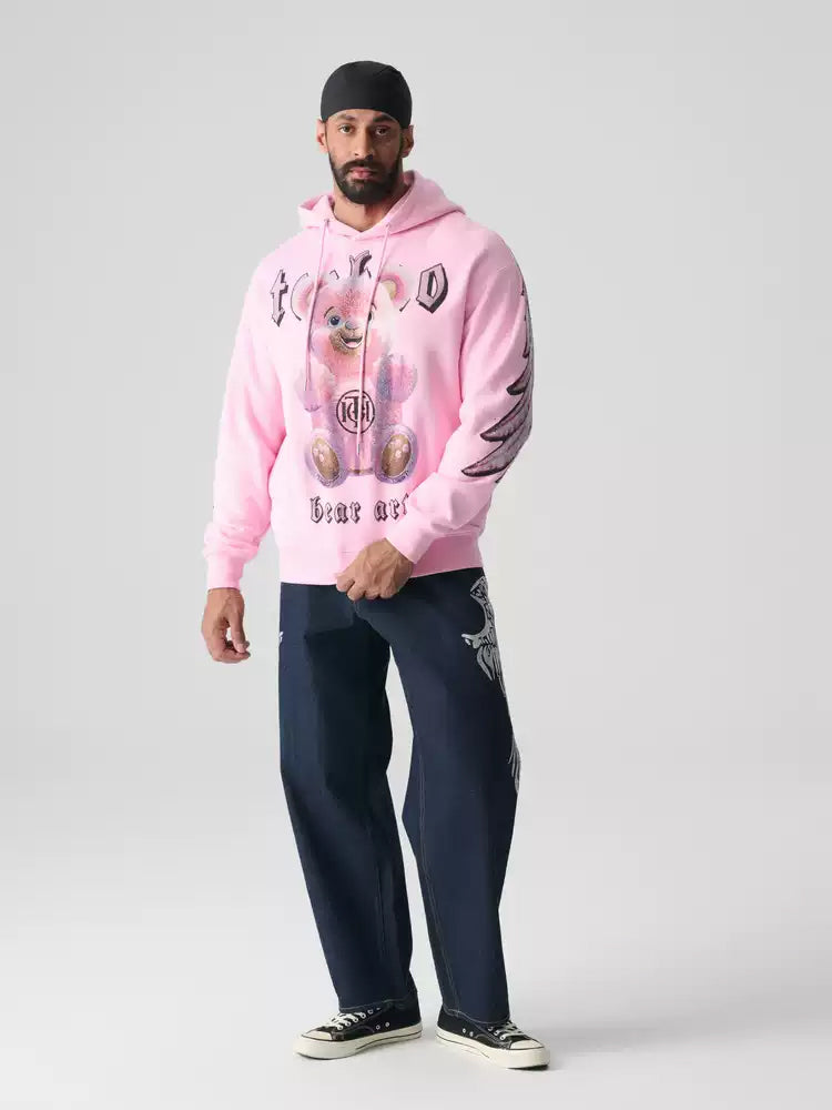 TCH Unisex Rhinestone Graphic Sweatshirt-Teddy Bear & Wings Pullover pink HighEnd Luxury Streetwear Brand Official Showcase