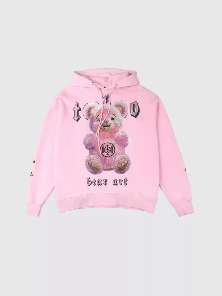 TCH Unisex Rhinestone Graphic Sweatshirt-Teddy Bear & Wings Pullover pink HighEnd Luxury Streetwear Brand Official Showcase