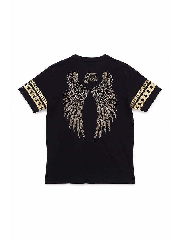 tch unisex rhinestone wings cotton tee black HighEnd Luxury Streetwear Brand Official Showcase