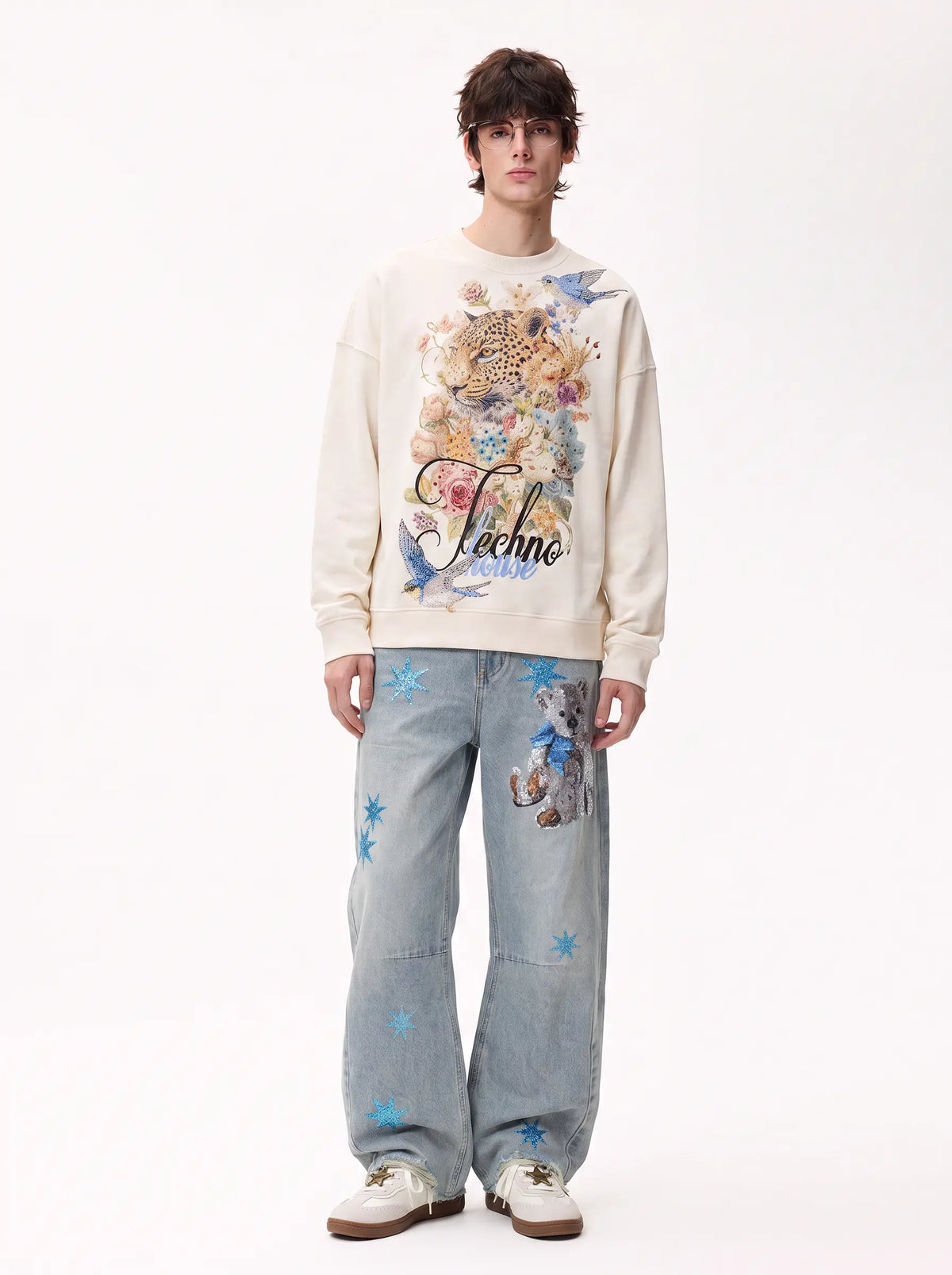 TCH Vintage Leopard & Bird Graphic Sweatshirt Luxury Streetwear Brand Official Showcase