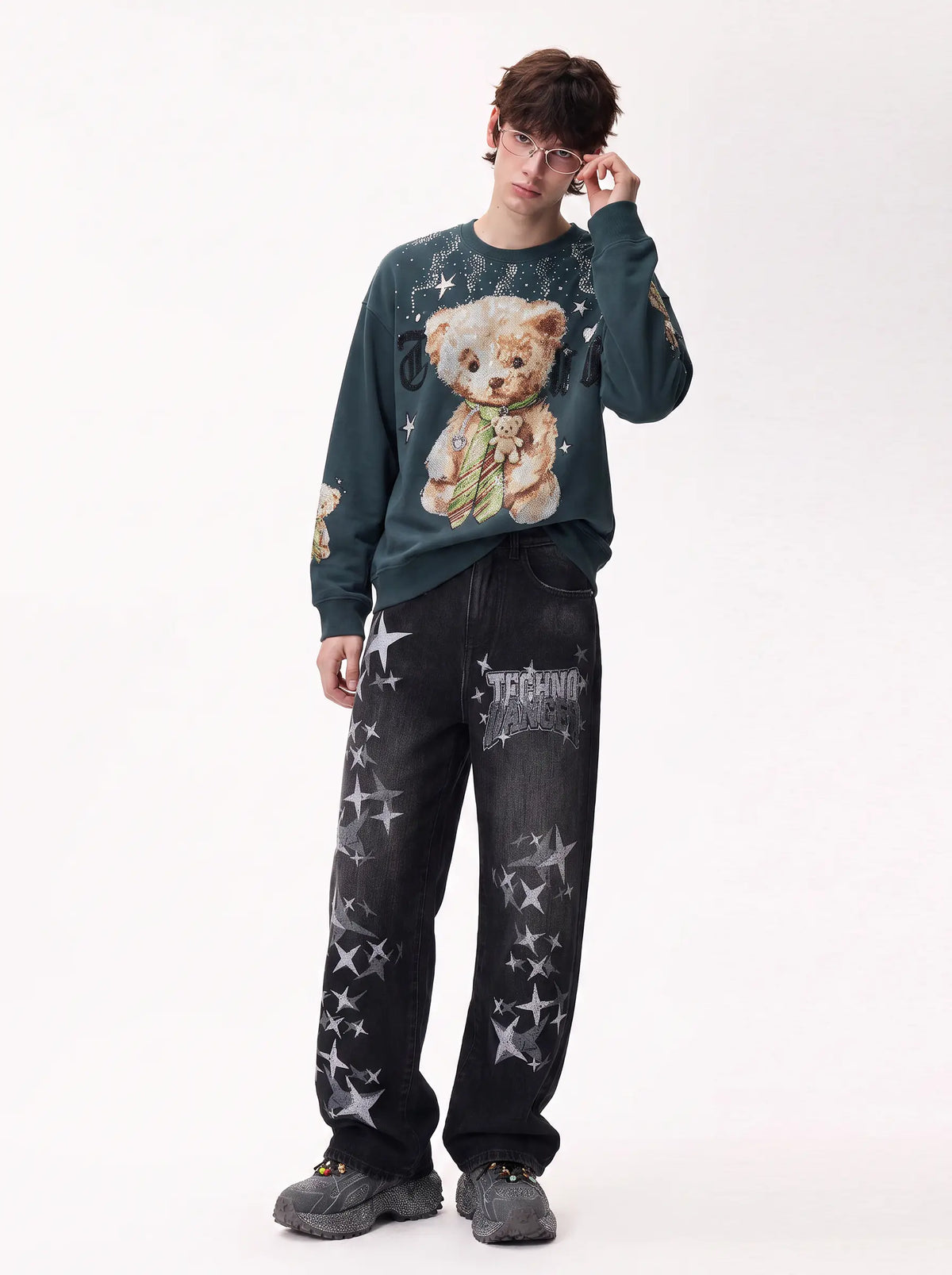 TCH Vintage Teddy Bear Graphic Crewneck Sweatshirt Luxury Streetwear Brand Official Showcase