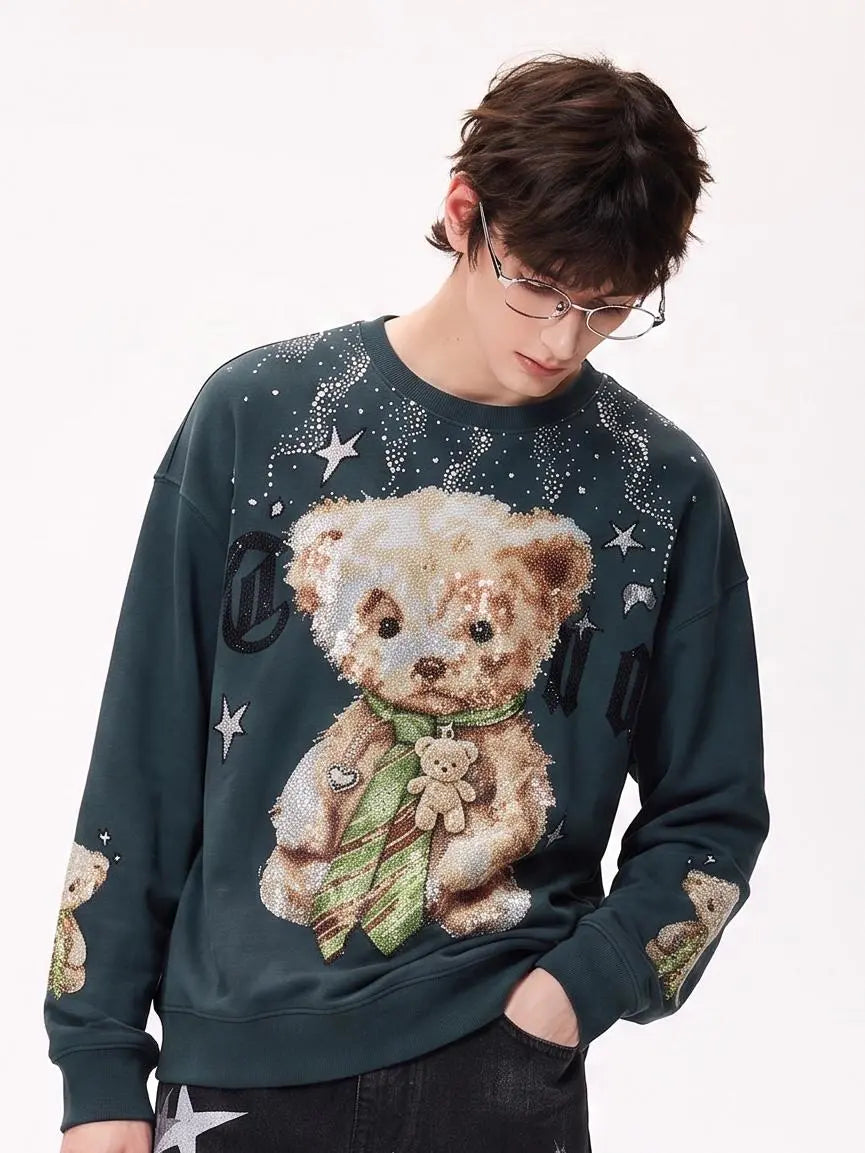 TCH Vintage Teddy Bear Graphic Crewneck Sweatshirt Luxury Streetwear Brand Official Showcase