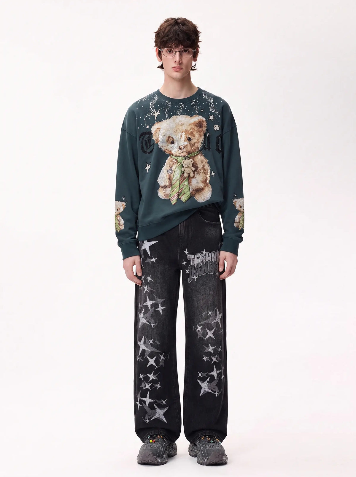 TCH Vintage Teddy Bear Graphic Crewneck Sweatshirt Luxury Streetwear Brand Official Showcase