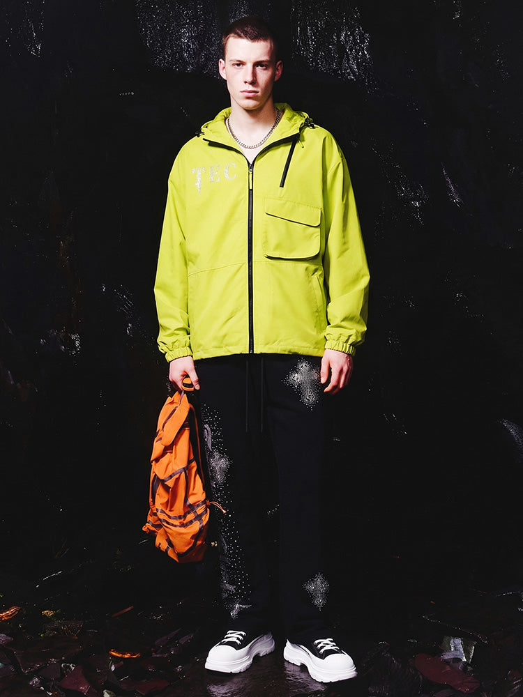 TCH Wings Rhinestone Hooded Light Wind Jacket-2