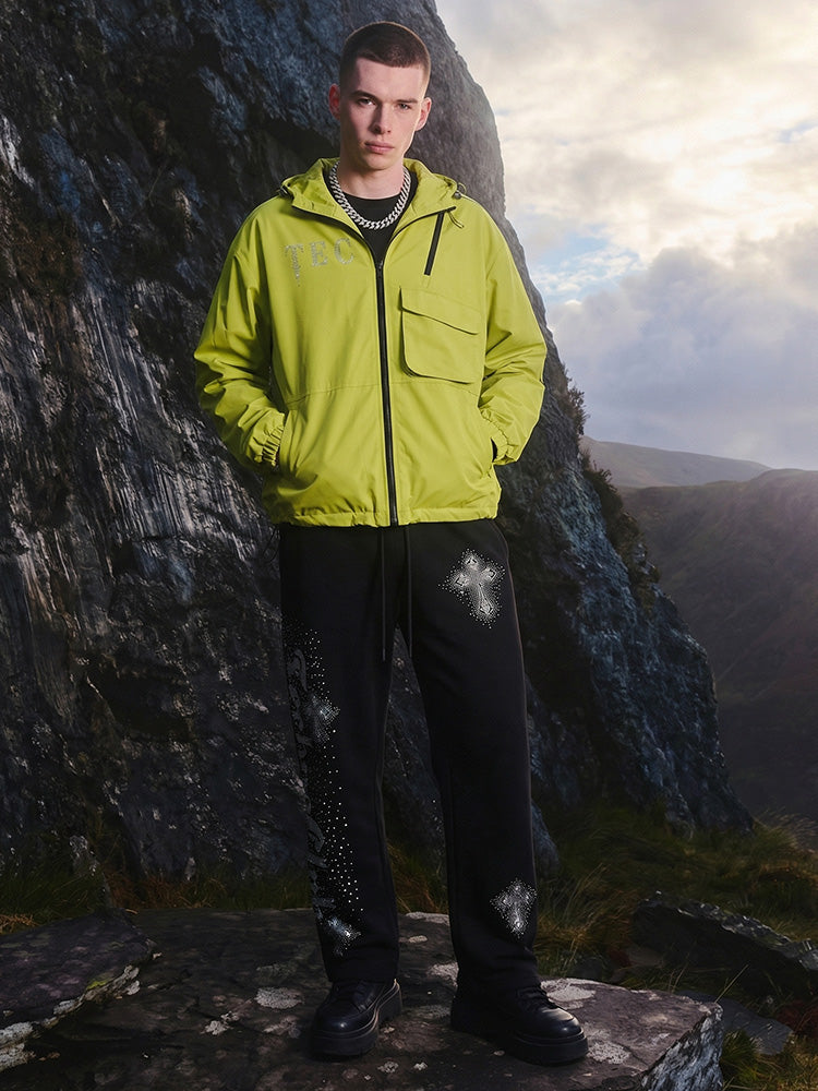 TCH Wings Rhinestone Hooded Light Wind Jacket-4