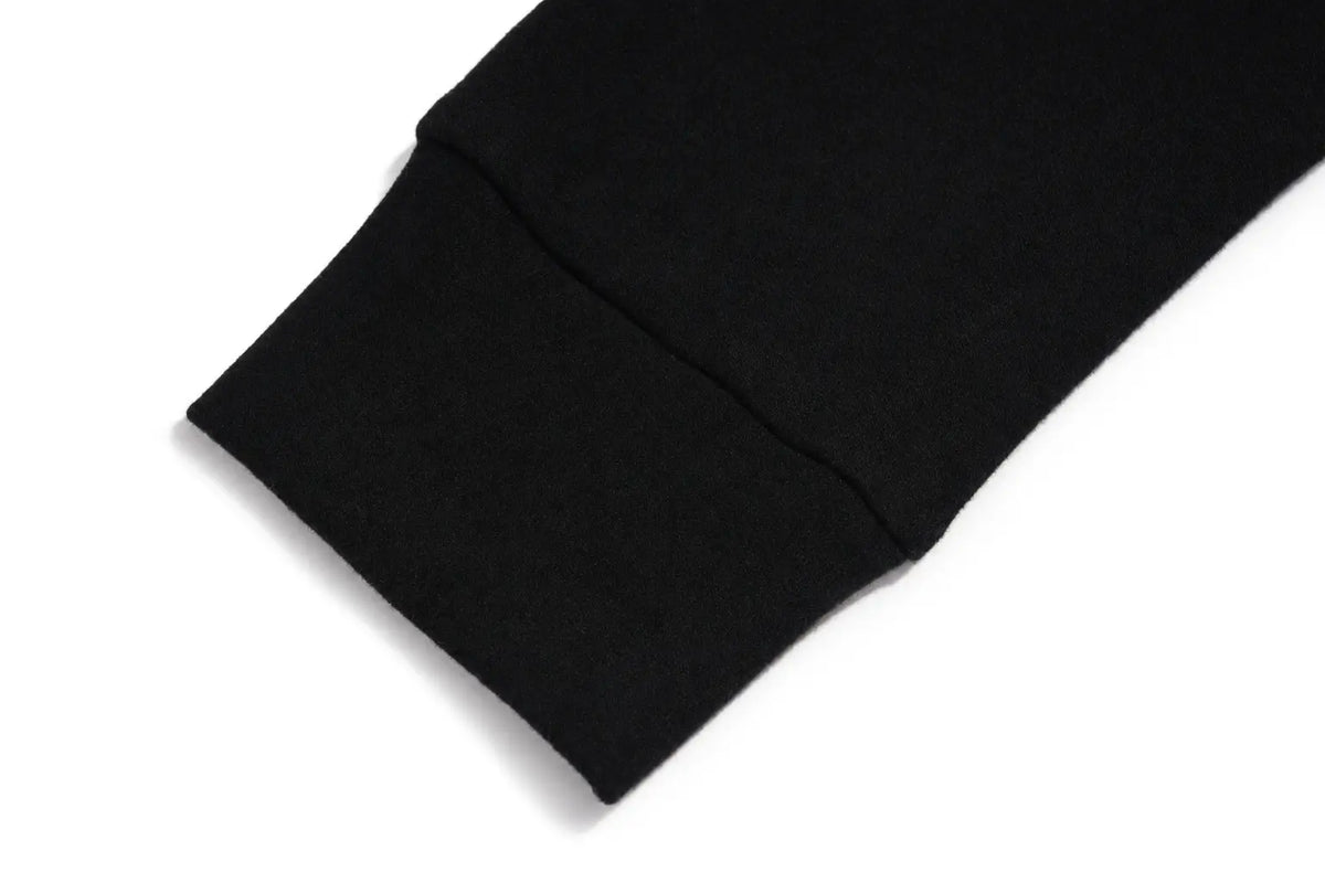 TCH Women's Black Rhinestone Scarf Collar Long Sleeve Top Luxury Streetwear Brand Official Showcase