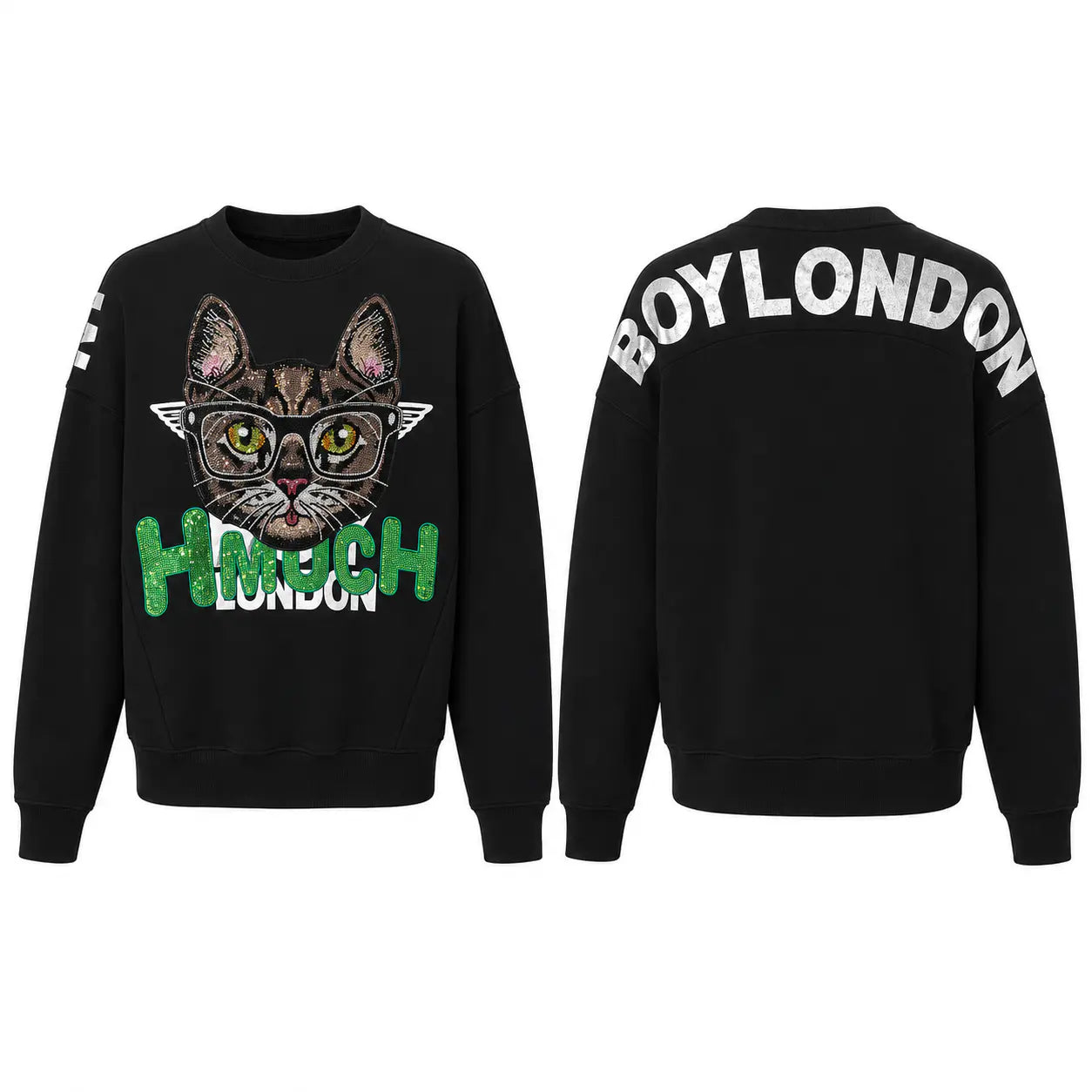 TCH Y2K Rhinestone Cat Graphic Sweatshirt Luxury Streetwear Brand Official Showcase