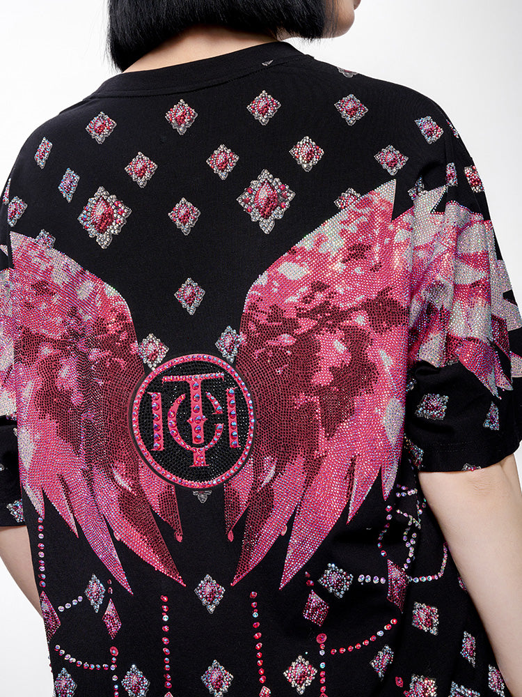 tch wings sparkle crystal graphic t-shirt black HighEnd Luxury Streetwear Brand Official Showcase
