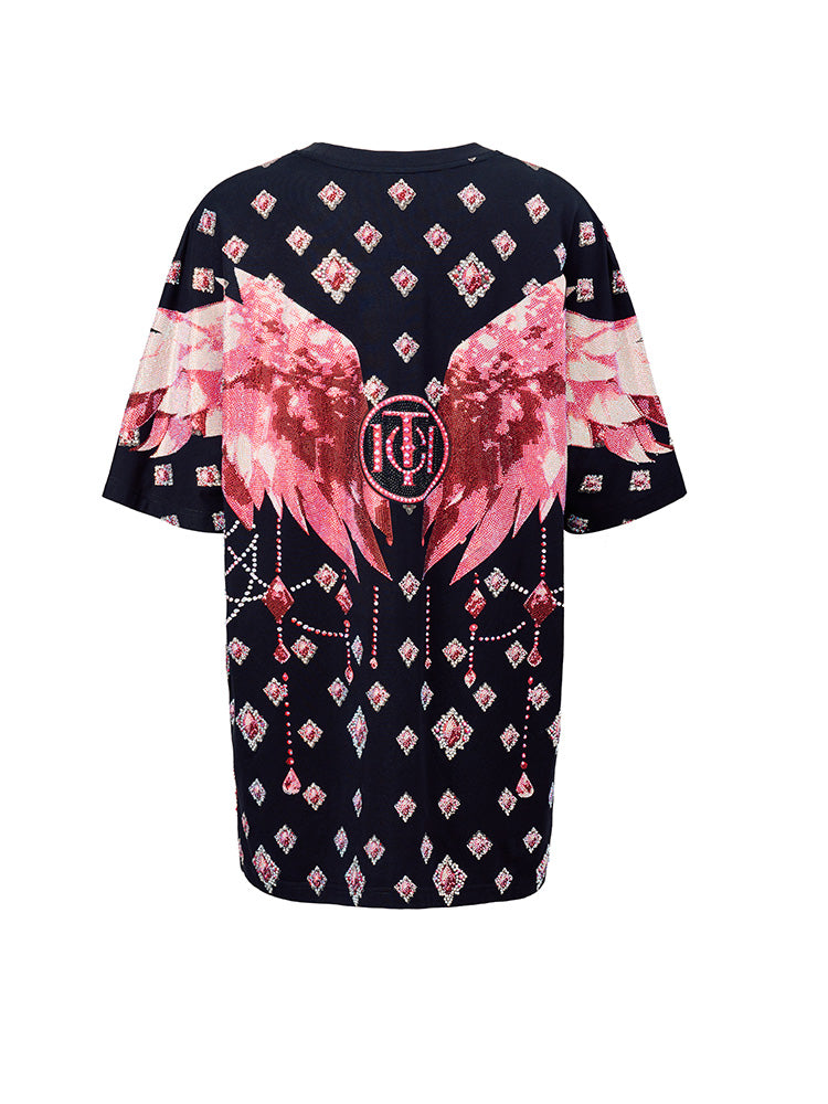 tch wings sparkle crystal graphic t-shirt black HighEnd Luxury Streetwear Brand Official Showcase