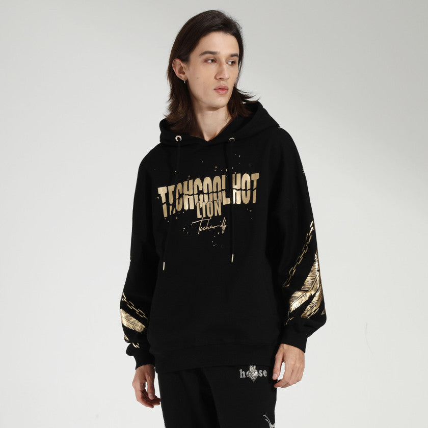 TCH Gold Wing Print Cotton Hoodie Sweatshirt