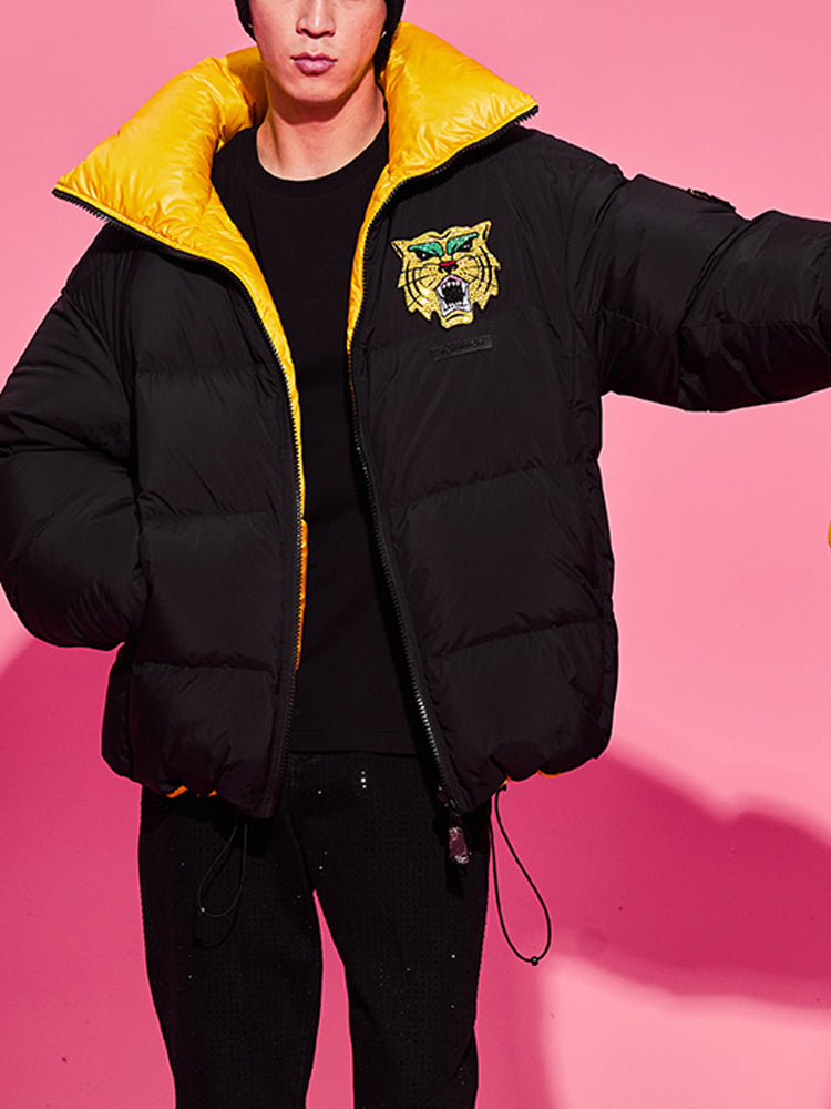 TCH Rhinestone Reversible Puffer Coat Jacket