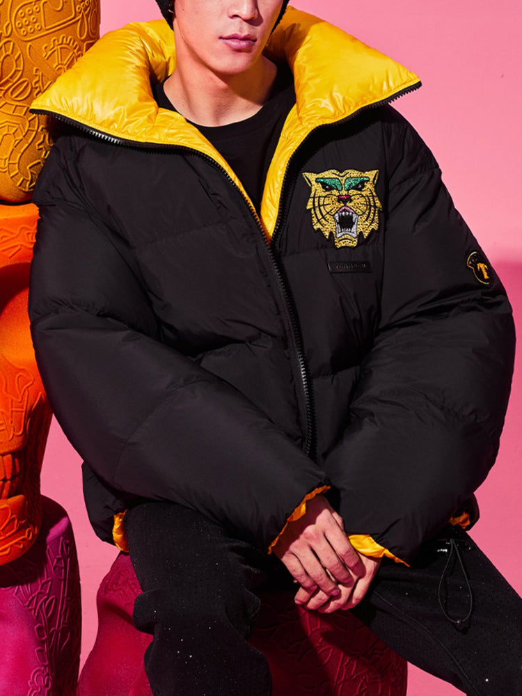 TCH Rhinestone Reversible Puffer Coat Jacket