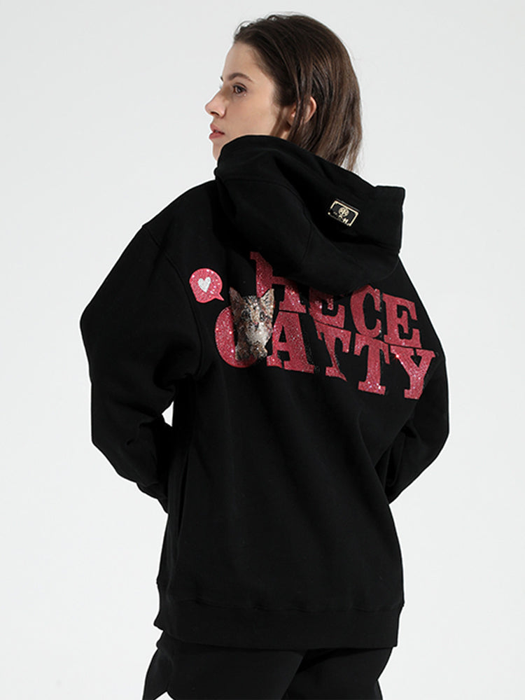 TCH Graphics Cat Rhinestone Pullover Hoodies