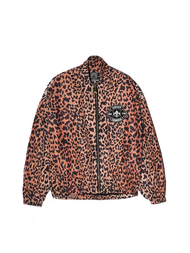 TCH Teddy Bear Rhinestone Leopard Track Jacket