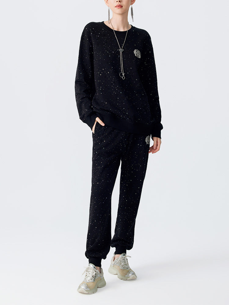 TCH All Over Rhinestone Black Jogger