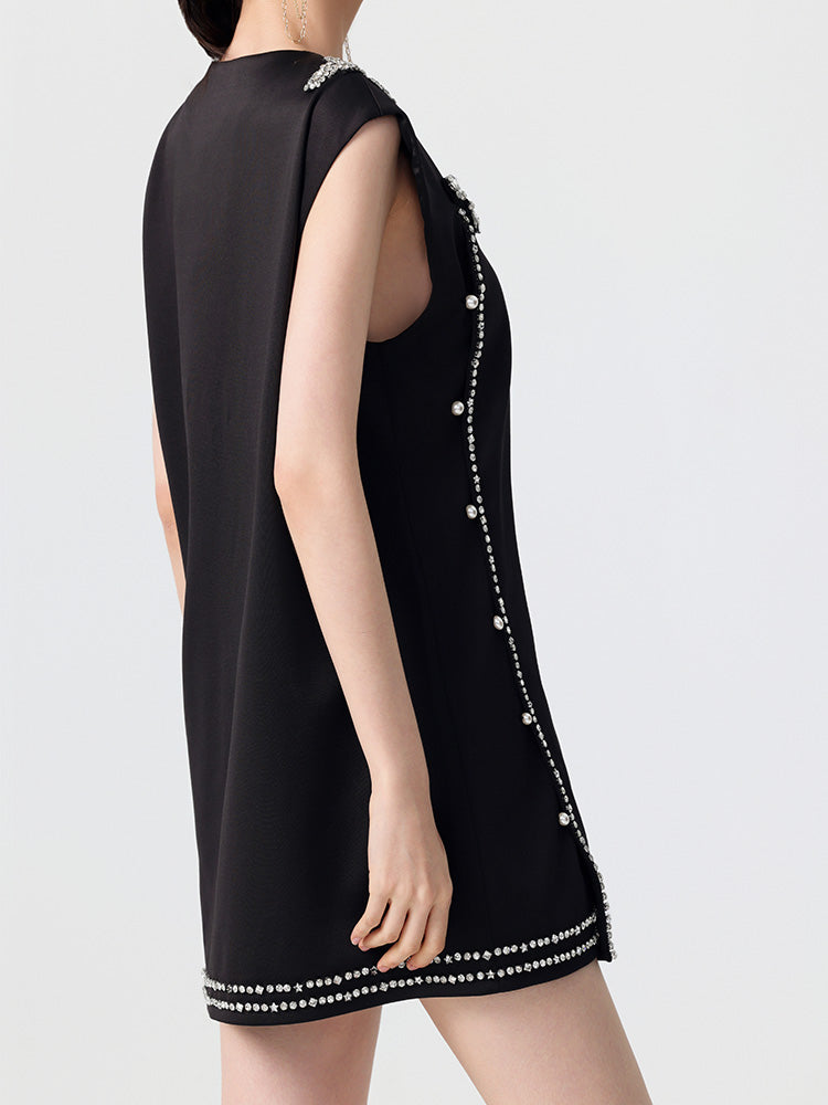 TCH Crystal-Embellished Chain Wrap Mini Dress
